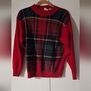 Red Plaid Men's Sweater
